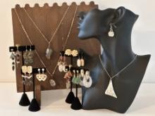 Assortment of Women's Vintage Stone Fashion Necklaces and Earrings