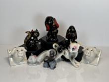 Variety of Vintage Ceramic Animal Pottery Figurines