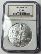 2002 American Silver Eagle NGC MS69