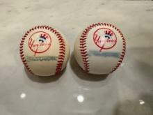 BASEBALLS SIGNED BY YANKEE PLAYER UNKNOWN SIGNATURE