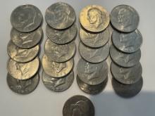 LOT OF 21 PIECES OF ONE DOLLAR LIBERTY EISENHOWER COIN