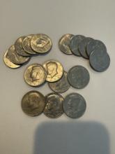 LOT OF 17 PIECES OF KENNEDY HALF DOLLAR COINS