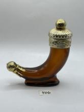 Brown and gold Horn Avon bottle