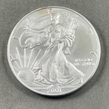 2001 US Silver Eagle, .999 Silver UNC GEM