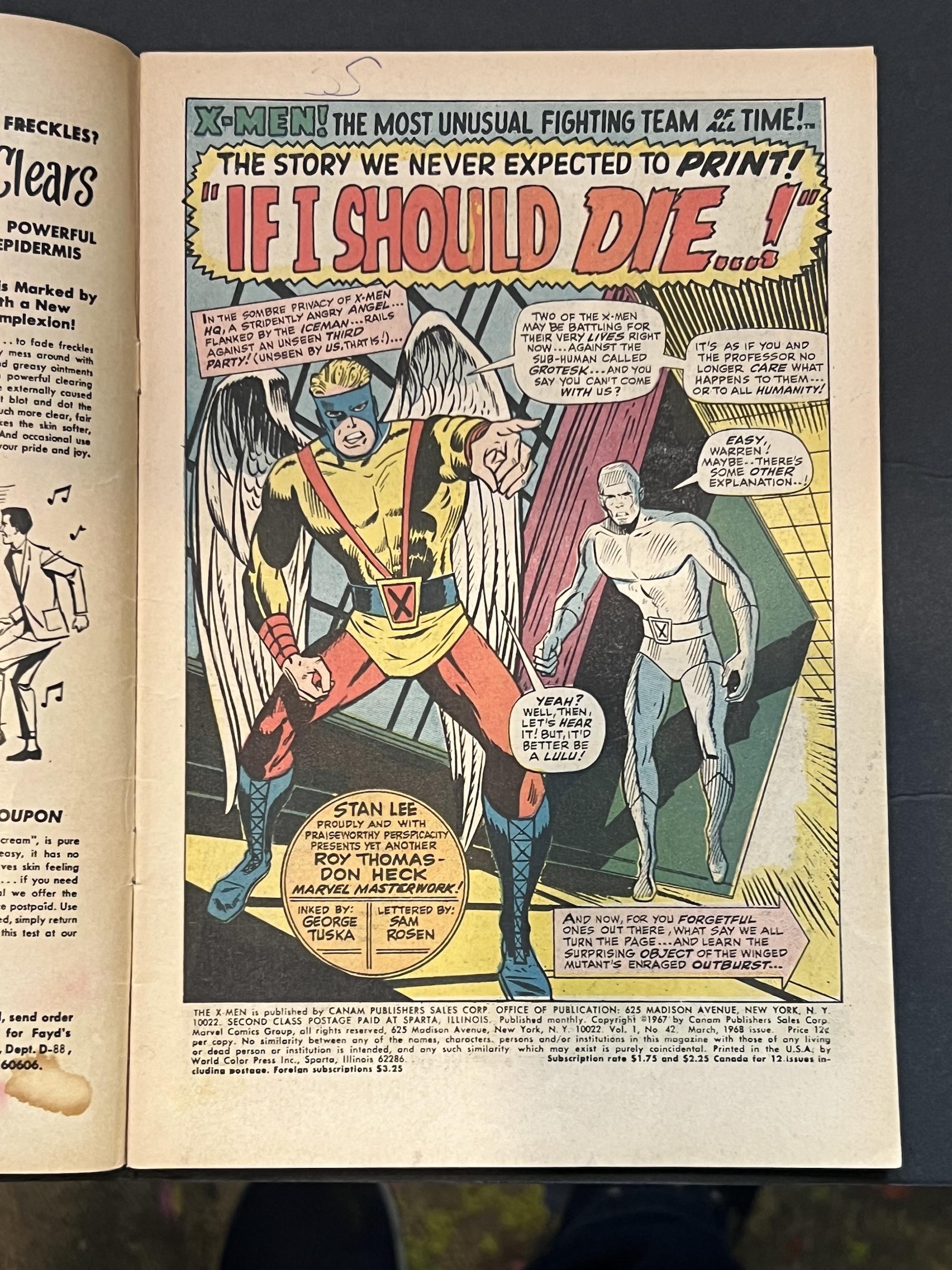 X-Men #42 Marvel Comic Book 1968