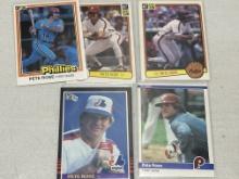 Pete Rose 1981, 82, 83, 84, 85 Donruss Cards