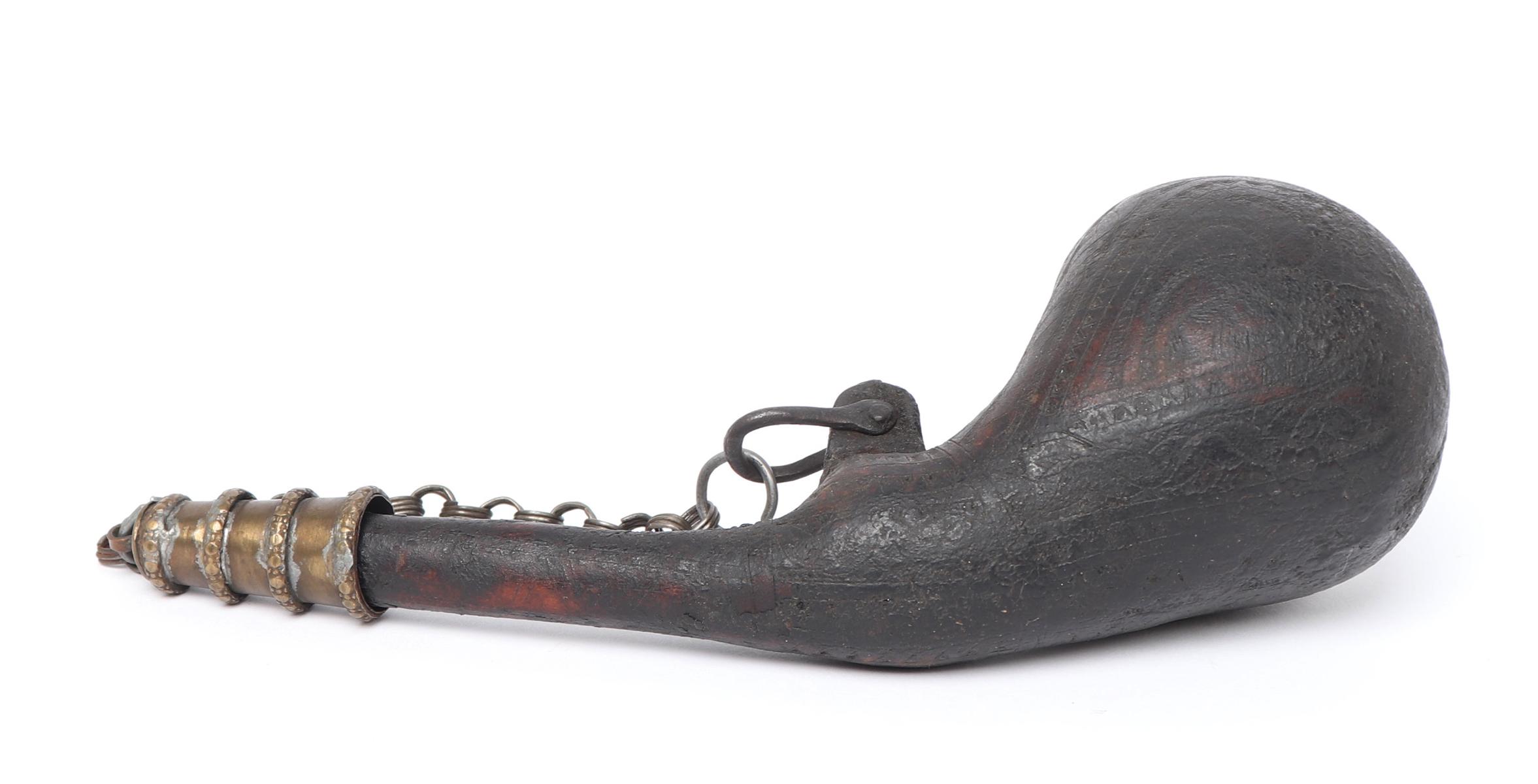 Middle Eastern Powder Horn w/Copper Cover