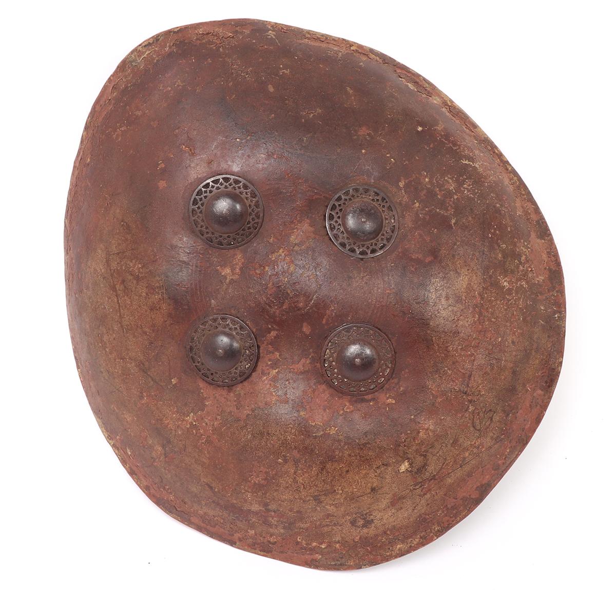 Indian Leather Hide Dhal Shield, 18th-19th c.