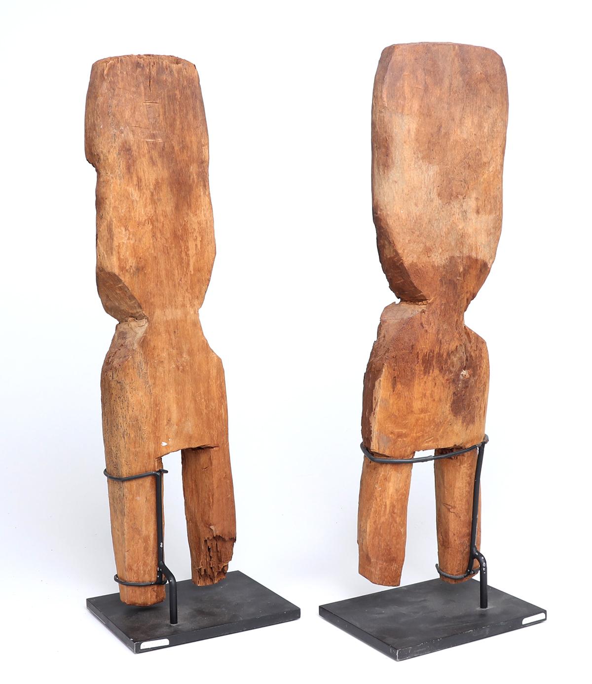 Pair of Chancay Wood Standing Figures