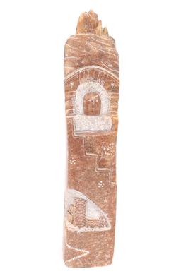 Zuni Sunface Hardstone Carving, Signed