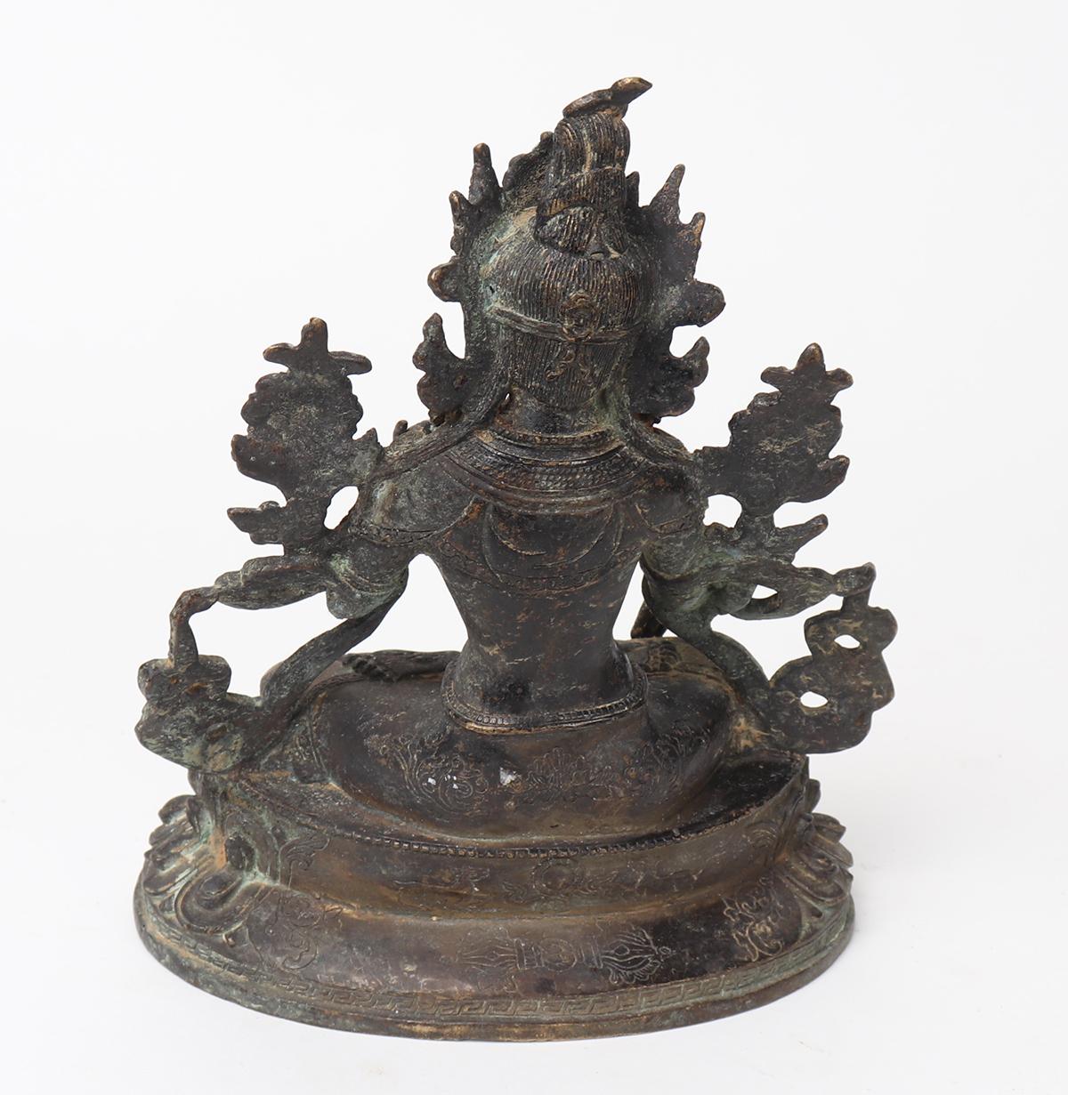 Tibetan Bronze Statue of Green Tara