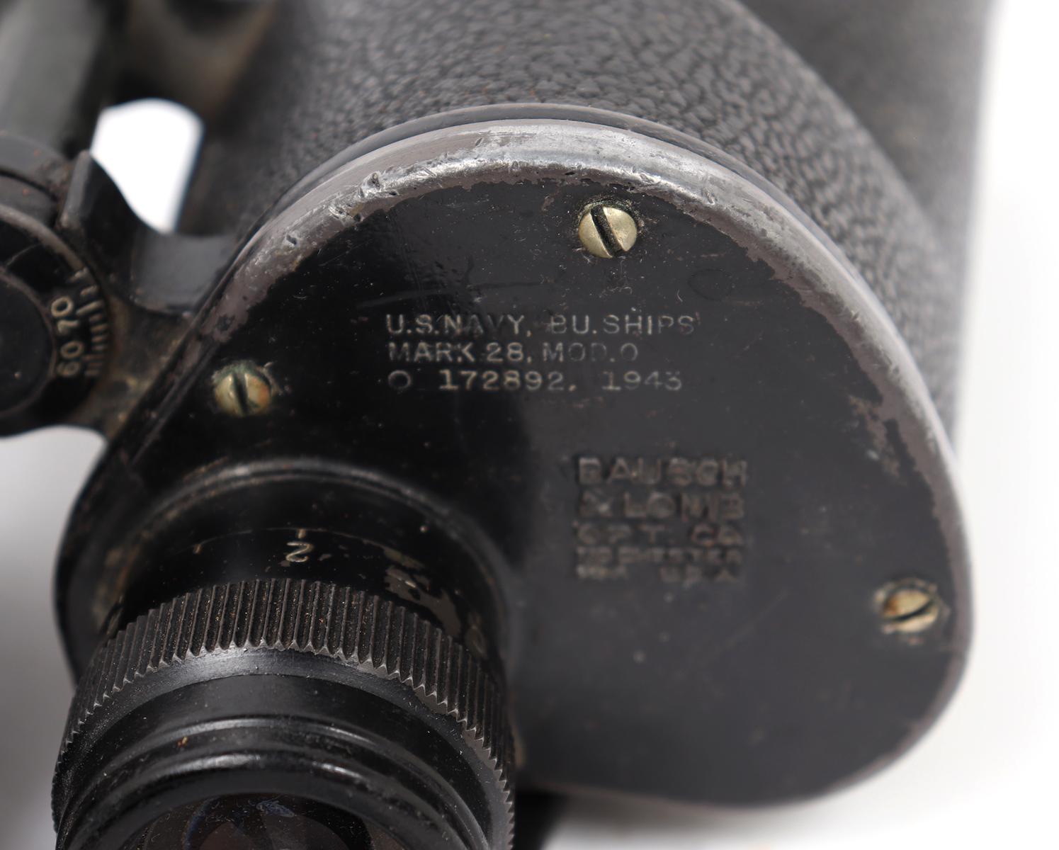 Rare WWII 1943 US Navy Cased Binoculars Mark 28 Mod 0