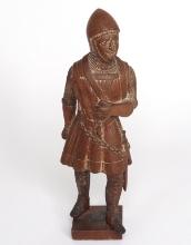 Carved Wood Crusader Knight, 19th C.