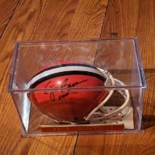 Jim Brown autographed mini helmet with coa