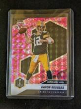 2021 Mosaic Football Aaron Rodgers Super Bowl MVP Pink Camo Prizm #289 Packers