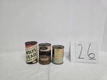 Lot Of 3 Ford Tractor 300 And Cities Service And Wolf's Head Motor Oil Tin Banks