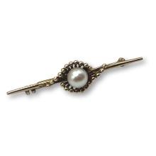 14K Gold and Pearl Brooch Pin