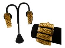 Chunky Gold-tone Jewelry Set - Bracelet & Earrings