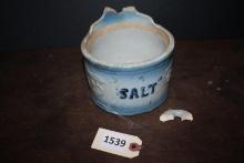 Salt Cellar, Blue and white stoneware, salt glaze