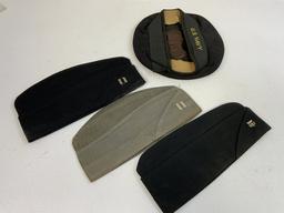 WWII US NAVY LOT OF 4 HATS AND CAPS
