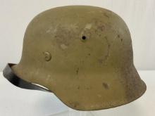 WWII GERMAN M42 TROPICAL CAMOUFLAGE PAINTED COMBAT HELMET AFRIKA CORP
