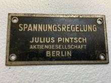 GERMANY THIRD REICH BERLIN ELECTRIC COMPANY METAL NAME TAG