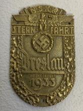 GERMANY THIRD REICH NSKK BRESLAU 1933 BRASS PLAQUE