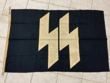 WWII GERMANY THIRD REICH BLACK SS  FLAG BANNER