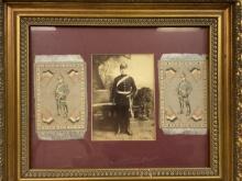 IMPERIAL GERMAN SOLDIER SERVICE FRAMED ART WITH PICTURE