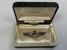 WWI US ARMY AIR FORCE SWEETHEART PILOT WINGS STERLING ENAMELS & JEWELS