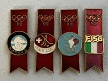 SET of 4 TEAMS  HOCKEY PINS FROM ALBERTVILLE 1992 WINTER OLYMPICS