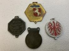 GERMANY THIRD REICH WINTER SPORTS BADGES PLAQUES LOT OF 4