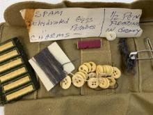 WWII US GI PERSONAL SEWING KIT IN CANVAS POUCH