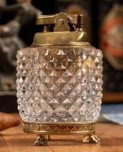 Vintage Japanese Art Deco Glass Jar Lighter