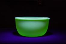 Vintage Uranium Glass Mixing Bowl