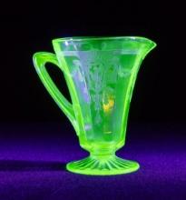 Uranium Cameo Glass Creamer