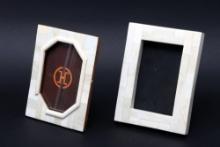 Pair Of White Bone Carved Picture Frames For 4x6 Print