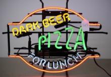 Dark Beer Pizza neon sign