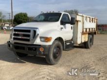 2013 Ford F650 Chipper Dump Truck Runs, Moves, Jump To Start, PTO Engages, Dump Bed Lever inoperable