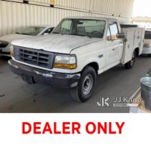 1992 Ford F-250 Service Truck Runs & Moves, Paint Damage, Interior Worn