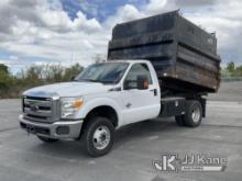2014 Ford F350 4x4 Chipper Dump Truck Runs, Moves & Operates) (Check Engine & ABS Lights On, Rust