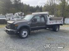 2008 Ford F450 Dump Flatbed Truck Runs & Moves, Dump & Tommy Gates Operates)( Check Engine Light On/
