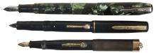 Fountain Pens (3), Vintage Conklin, green/black marble w/Do-Write Nib, Inko