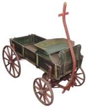 Child's John Deere Goat Wagon, miniature wooden wagon modeled after the ful