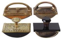 Fountain Pen Blotters (4), Victorian & Art Nouveau brass, Art Deco black am