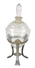 Apothecary Show Globe, blown glass teardrop w/stepped shoulder in Art Deco