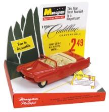 Toy Store Model Display, 1956 Cadillac built model on later facsimile cdbd