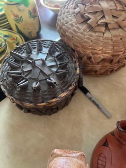 2- Indian woven baskets