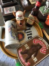 Beer memorabilia lite tray /stein