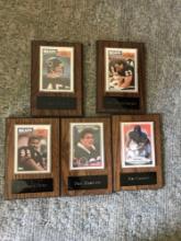 5- mounted baseball cards Chicago bears Richard Dent-Gary Fencik -Jay Hikgenberg-Dan Hampton-Jim